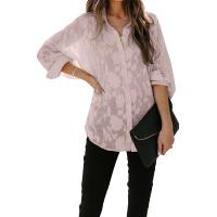 Polyester Women Long Sleeve Shirt & loose patchwork Solid PC