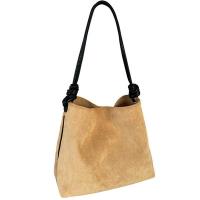 Velour Easy Matching & Vintage Shoulder Bag large capacity Solid Apricot PC