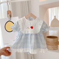 Cotton Baby Skirt & for girl printed plaid light blue PC