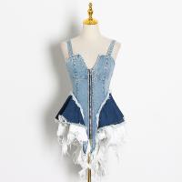 Polyester Slim Camisole patchwork blue PC