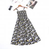 Acetate Fiber High Waist One-piece Dress mid-long style printed shivering : PC