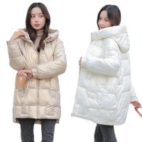 Cotton With Siamese Cap Women Parkas mid-long style & loose Solid PC