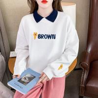 Cotton Women Sweatshirts slimming embroidered letter PC