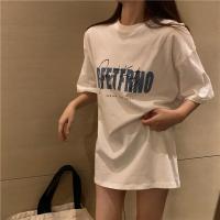 Polyester T-shirts femmes à manches courtes Imprimé Lettre plus de couleurs pour le choix pièce