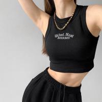 Polyester Slim Tank Top embroidered letter PC