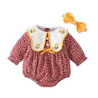 Cotton Slim Crawling Baby Suit patchwork red PC