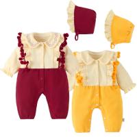 Baumwolle Crawling Baby Anzug, Crawling Baby Anzug & Hat, Patchwork, Solide, mehr Farben zur Auswahl,  Festgelegt