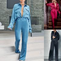 Polyester Frauen Casual Set, Hosen & Nach oben, Patchwork, Solide, mehr Farben zur Auswahl,  Festgelegt