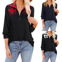 Cotton Slim & Plus Size Women Long Sleeve T-shirt patchwork PC