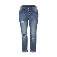Denim Ripped Women Jeans & skinny patchwork Solid PC