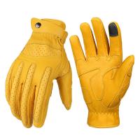 Goat Skin Leather Riding Glove can touch screen & hardwearing & thermal Solid Pair