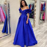 Spandex & Polyester long style & Plus Size & A-line One-piece Dress large hem design patchwork Solid blue PC