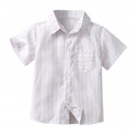Polyester & Cotton Boy Shirt striped white PC