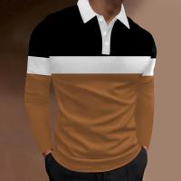 Polyester Hommes Chemises décontractées à manches longues Patchwork Rayé plus de couleurs pour le choix pièce