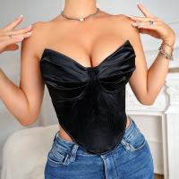 Satin Chest Wrap slimming & deep V & backless Solid PC