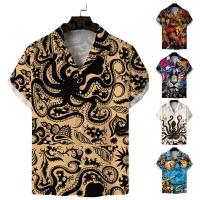 Chemische vezel & Polyester Mannen korte mouw Casual Shirt Afgedrukt verschillende kleur en patroon naar keuze stuk