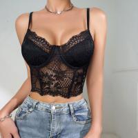 Lace Camisole & hollow Solid black PC