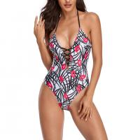 Polyester One-piece Swimsuit deep V & backless PC