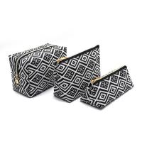 PU Leather & Polyester Cosmetic Bag portable geometric PC
