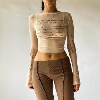 Polyester Vrouwen lange mouw T-shirt Afgedrukt meer kleuren naar keuze stuk