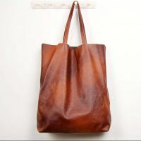 PU Leather Tote Bag Shoulder Bag large capacity & soft surface Solid brown PC
