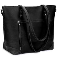 PU Leather Tote Bag Shoulder Bag large capacity & soft surface & attached with hanging strap Solid PC