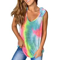Polyester Vrouwen Mouwloos T-shirt Afgedrukt regenboogpatroon stuk