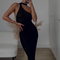 Acrylic Slim & long style One-piece Dress backless Solid PC