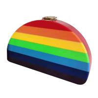 Acrílico Bolso de embrague, arco iris patrón, multicolor,  trozo