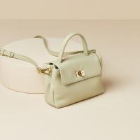 Cowhide Easy Matching Handbag Mini & soft surface & attached with hanging strap Solid PC