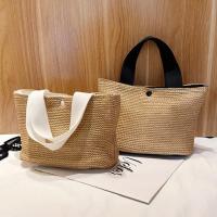 Straw Woven Tote large capacity & soft surface Solid PC