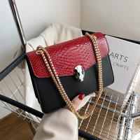 PU Leather Box Bag Shoulder Bag with chain crocodile grain PC