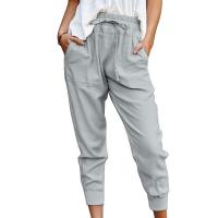 Cotton Linen Nine Point Pants Women Long Trousers & loose Solid PC