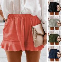 Cotton Plus Size & High Waist Shorts & loose Solid PC