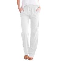 Cotton Linen Women Long Trousers & loose Solid PC