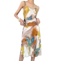 Polyester Slip Kleid, Gedruckt, mehrfarbig,  Stück