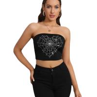 Polyester Crop Top Tube Top flexible iron-on black PC