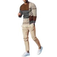 Polyester Männer Casual Set, Lange Hose & Nach oben, Gedruckt, mehr Farben zur Auswahl,  Festgelegt