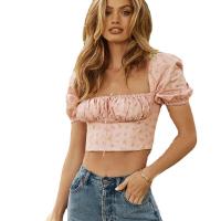 Polyester T-shirts femmes à manches courtes Imprimé Frissons Rose pièce