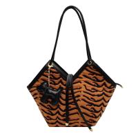 Canvas Easy Matching Shoulder Bag with hanging ornament & large capacity leopard PC