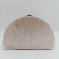 Acrylic hard-surface Clutch Bag Solid champagne PC