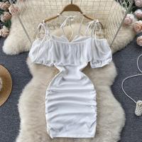 Polyester Slim Sexy Package Hip Dresses slimming Solid PC