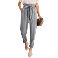 Cotton elastic waist & Plus Size Women Long Trousers patchwork Solid PC