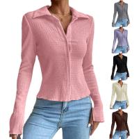 Polyester Slim & Plus Size Women Long Sleeve T-shirt Solid PC