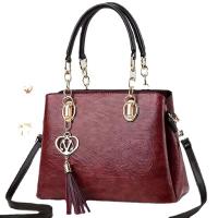 PU Leather Tassels Handbag large capacity & soft surface & attached with hanging strap Polyester Solid PC
