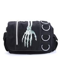 Canvas Crossbody Bag large capacity skeleton black PC