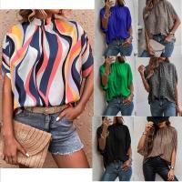 Polyester T-shirts femmes à manches courtes couleur et motif différents pour le choix pièce