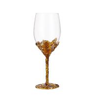 Aluminium Alloy & Glass & Rhinestone Wine Cup enamel gold PC