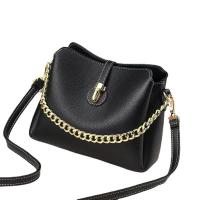 PU Leather Bucket Bag Shoulder Bag with chain Solid PC