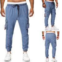 Cotton Plus Size & Middle Waist Men Jeans flexible & loose washed blue PC